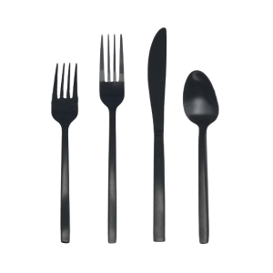 brushed-black-flatware